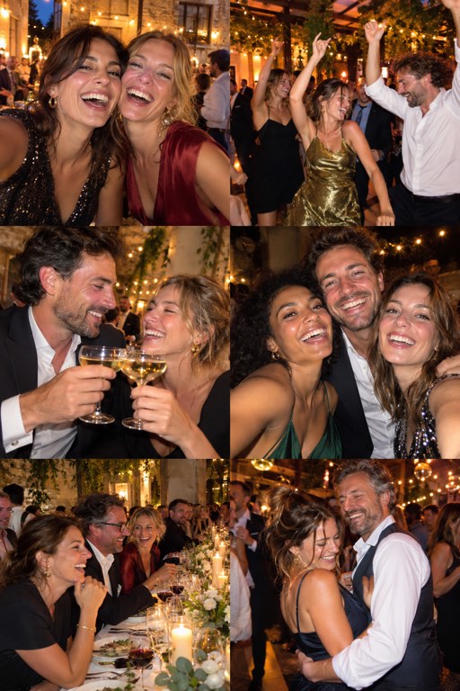 Zes sfeerfoto’s: vrienden lachen, dansen, klinken en genieten samen van een feest
